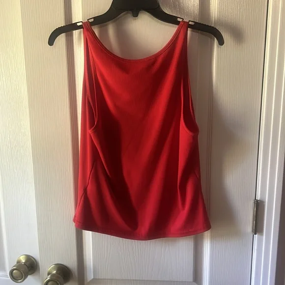 Red Ribbed Tank Top - Picture 3 of 3